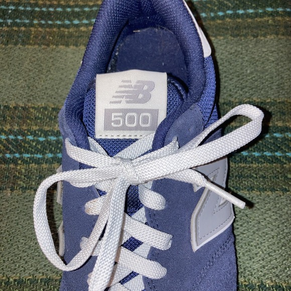 Size 9 NB New Balance 500 Running Shoe Navy Gum Blue Excellent Condition - Picture 5 of 6
